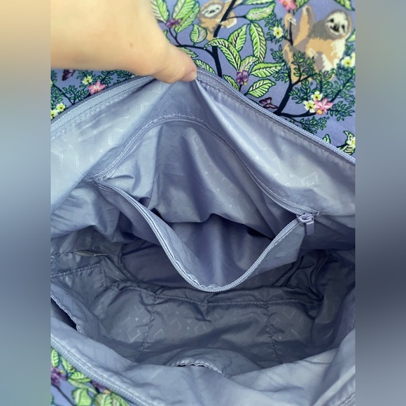 Vera Bradley “Hanging Around” Purple Sloth Print Glenna Purse Tote - Picture 7 of 7